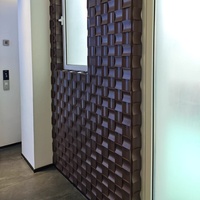 Revêtement mural en bois de caoutchouc massif naturel sur mesure, panneaux décoratifs texturés 3D pour villa résidentielle