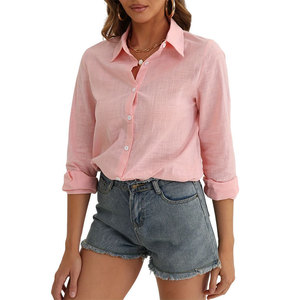 <span class=keywords><strong>Camisa</strong></span> <span class=keywords><strong>de</strong></span> Lino <span class=keywords><strong>para</strong></span> <span class=keywords><strong>Mujer</strong></span>, Personalizable con Logotipo, <span class=keywords><strong>de</strong></span> Algodón Blanco, Manga Larga, Corte Holgado, Casual, Fresca, Transpirable, <span class=keywords><strong>de</strong></span> Alta Calidad, <span class=keywords><strong>para</strong></span> Verano - Product Image 5