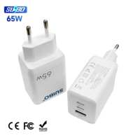 Adaptateur de chargeur USB-A+2*USB-C 65W, fonction PD QC3.0, chargeur super rapide de haute qualité pour alimentation d'ordinateur portable, protection OTP