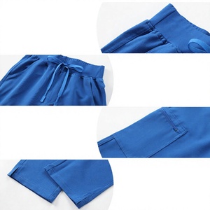 Unisex V-Neck <b>Scrub</b> <b>Top</b> Short Sleeve Blue Cotton Polyester OEM Hospital Uniform Needle Detection <b>Scrub</b> Sets - Product Image 3