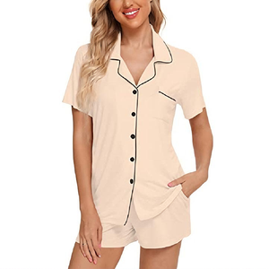 महिलाओं के लिए अनुकूलन का समर्थन करने वाली कपास महिला पजामा और स्लीवलेवियर की जोड़ी महिलाओं के लिए पाजामा स्लीवीयर - Product Image 1