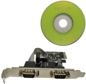 Pcie 2-Port Dual DB9 <strong>RS232</strong> / Serial Port <strong>PCI</strong> Express PCIe Adapter Card - WCH382L Chipset - Product Image 3