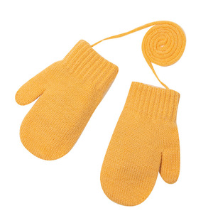 1-4 yaş için şeker renkli kış çocuk eldivenleri, sonbahar ve kış polar Halter boyun eldivenleri, sıcak örme eldiven - Product Image 5