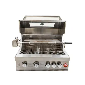 LED light built in gas grill with 66000 BTU/19.3 kw Stainless Steel Built In 4 Burner Gas Grill For Outdoor Use