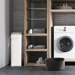 SINCERE personnalisé 45L Beige <span class=keywords><strong>panier</strong></span> <span class=keywords><strong>à</strong></span> <span class=keywords><strong>linge</strong></span> mince et pliable <span class=keywords><strong>panier</strong></span> <span class=keywords><strong>à</strong></span> <span class=keywords><strong>linge</strong></span> sale pliable <span class=keywords><strong>panier</strong></span> <span class=keywords><strong>étroit</strong></span> pour le stockage - Product Image 4
