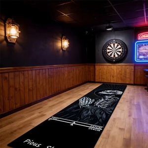 Printed Rectangle Dart Mat With Skull Pattern Non-Slip Rubber Backing For Indoor Use - Product Image 2