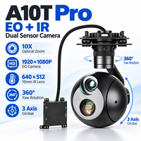 Kamera Payload UAV A10T Pro Dual Sensor EO IR 10X Optical Zoom 19mm Pencitraan Termal IR