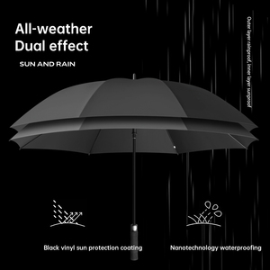 <span class=keywords><strong>Homme</strong></span> d'affaires personnalisé revêtement noir parasol femmes parapluie de golf semi-automatique étanche à la pluie parapluie droit avec impression de logo - Product Image 3