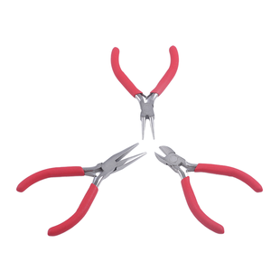 Daking 4.5" Stainless Steel Pliers with Plastic Handle for DIY Jewelry Making - Product Image 1