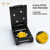 Soporte de prueba de IC de paso de 0.2mm tipo concha con presión manual giratoria para pruebas de chips semiconductores y inspección de elastómeros