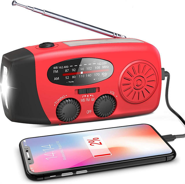 MEDING Pocket Camping Solar Radio AM/FM & NOAA Weather with Power Bank & Internet Function