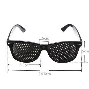 Noir Unisexe Vision Soins Trous D'épingle D'exercice <span class=keywords><strong>de</strong></span> L'oeil Lunettes Sténopés Lunettes Vue D'améliorer en plastique - Product Image 2