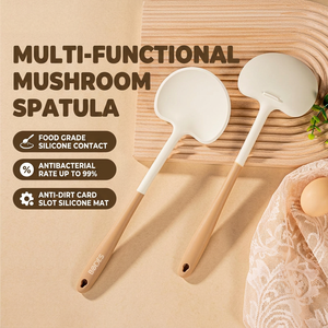 Espátula de Silicona de Grado Alimenticio con Forma de Hongo, Resistente al Calor 210 ℃   Espátula Antiadherente con Ranura para Freír y Cocinar, Accesorios de Cocina - Product Image 1