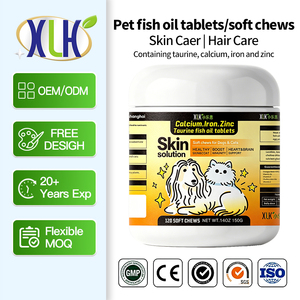 Comprimés d'huile de poisson pour animaux de compagnie pour un pelage brillant et la santé cérébrale, Oméga 3 DHA EPA 30%, complément de croissance pour chiens et chats avec lécithine et taurine - Product Image 1