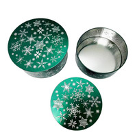 Boîte ronde en métal de qualité alimentaire, emballage en fer blanc personnalisé en usine, boîte en fer blanc de Noël pour gâteaux, bonbons, biscuits
