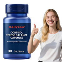 Capsules à base de plantes pour l'équilibre du cortisol, complément alimentaire végétal pour adultes, fabriqué en usine GMP, pour favoriser des niveaux sains de cortisol