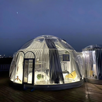 Petite tente dôme en verre transparent de luxe pour l'extérieur Igloo pour glamping à domicile en PC transparent