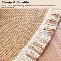 Tapis rond en coton tressé de style rustique en jute, fabrication ODM/OEM, diamètre 4 pieds, tapis tissé en corde de coton pour chambre à coucher