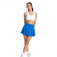 Robe de tennis sportive pour femme avec logo personnalisé, extensible dans 4 directions, en nylon, avec short intégré, poche, respirante, pour la gym, le fitness, le golf