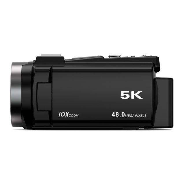 Digital Video Camera 5K Camcorder 10X Zoom 3 Inch Screen 270 Rotation SD Card 48MP Image Stabilization Live
