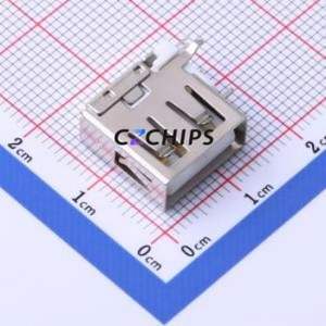 906-362A1012D10200 USB Connector Through hole Component (THT) Connector Type-A USB 2.0 Female Side Insert - Product Image 1