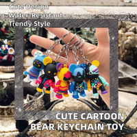 Porte-clés créatif petit ours, pendentif en PVC mignon pour femme, pour voiture, téléphone portable, sac, pour couples, design cartoon