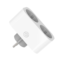 Prise intelligente WiFi double prise EU 16A avec moniteur de puissance, télécommande sans fil et minuterie