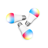 Ampoules intelligentes à télécommande très vendues, ampoules LED intelligentes Wi-Fi RGB couleur 9W SMD Meross, ampoule intelligente rechargeable