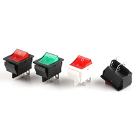 KCD4-201N interrupteur à bascule MARCHE/arrêt interrupteur DPDT LED sélecteur carré 4 broches avec lampes