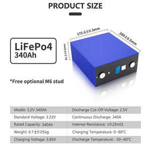 340Ah Lithium Ion Prismatic 3.2V 12000-Cycle Battery Cells for Solar <b>Energy</b> <b>Storage</b> - Product Image 3