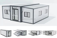 Grande maison conteneur modulaire préfabriquée de 20 pieds avec fenêtre extensible et mobile