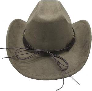 כובע קאובוי מערבי דקורטיבי עם קצה הפוך לגברים נשים חיצוני שוליים מגולגלים ספורטיביים סִגְנוֹן כובע קיץ פוליאסטר/כותנה - Product Image 5