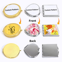 Faveur de mariage miroir compact en métal doré faveur de douche nuptiale cadeau de mariage personnalisé pour les invités