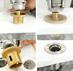 Foret diamanté double couche pour marbre, pierre, carrelage, verre, pour l'ouverture de vasques sous évier, pour utilisation avec perceuse à maçonnerie - Product Image 4