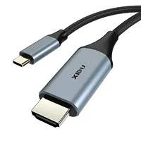XIDU Câble HD-MI 4K Type C vers HD Splitter 2.0 USB-C Adaptateur de Câble Numérique Android iPhone vers TV pour MacBook Samsung Huawei 1.8m