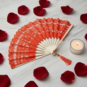 Nuevo Abanico de Encaje para Boda, Abanico Plegable de Bambú, Ideal para Decoración de Fiestas y Regalos, Venta al Por Mayor - Product Image 3