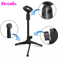 Support de téléphone portable en plastique pour table de bureau, support télescopique pour selfie en direct avec clip pour micro, prix bas, vente en gros