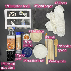 Kit de réparation Kintsugi japonais WBG, résine bio-céramique dorée, sans danger pour les aliments - Product Image 6