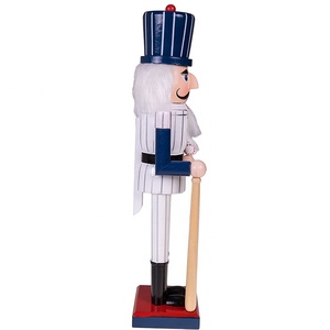 14 Inch Wooden Nutcracker <strong>King</strong> with Scepter Ornaments Large <strong>Xmas</strong> Nutcracker Tabletop Festival Shelves Decorations - Product Image 3
