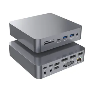 Rocketek 17 יציאות מחשב נייד 100W פ"ד מטען RJ45 Gigabit Lan USB3.1 MST עגינה תחנת Dual DisplayPort HDML VGA סוג C Dock C Hub