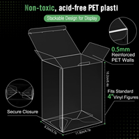 Boîte d'emballage carrée en PET plastique transparente pliable personnalisée avec matériaux recyclés pour autocollants de bougies et artisanat (épaisseur 0,5 mm)