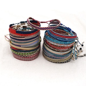 Espanhol Vintage Palace Padrão Bohemian Nepalese <span class=keywords><strong>Ethnic</strong></span> Ribbon Handmade Pearl Woven Amizade Pulseiras para Mulheres para Presentes - Product Image 1