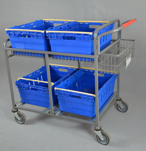 Carros metálicos con ruedas para recogida y clasificación de mercancías en almacenes de supermercados - precio de fábrica, personalización disponible. - Product Image 4