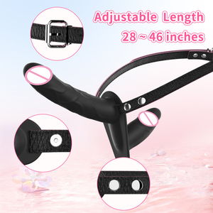 10 Kecepatan Vibrator Ganda yang Dapat Dipakai untuk Wanita Pasangan Lesbian, Vibrator Dildo Tanpa Tali Strap on Dildo Mainan Seks Dewasa Wanita - Product Image 5