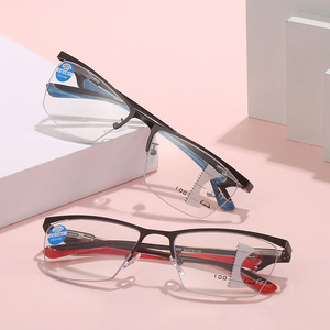 Lunettes de lecture multifocales anti-lumière bleue à demi-monture, personnalisables avec logo, pour hommes et femmes, collection 2026 - Product Image 3