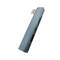 Base de Conexión USB 3.0 Tipo-C Seis en Uno, 4K HD, Aleación de Aluminio, con Extensor Inalámbrico para Portátil - En Stock
