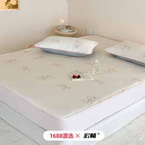 Summer Ice <b>Silk</b> Mat Set 1.2m 1.5m 1.8m Cooling Bedding With Cartoon Design For Air Conditioning Use - Product Image 4