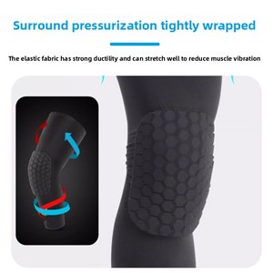 Genouillères de soutien en gros, respirantes, courtes, antichoc, en nid d'abeille, pour football et volleyball, équipement de protection compressif - Product Image 6