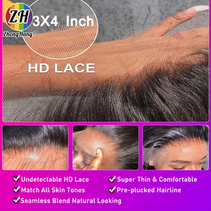 Peluca Bob <span class=keywords><strong>de</strong></span> Cabello Humano Sin Pegamento, Pre-Arrancada y Pre-Cortada, Encaje Frontal HD 13x4, Listo para Usar - Product Image 4