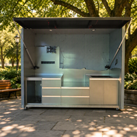 Armários de Aço para Cozinha Externa: Designs Simples, Resistentes às Intempéries, Fabricados na China, Conjunto de Módulos de Cozinha Externa Pronto para Montar